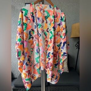Painted Threads Abstract Print Kimono